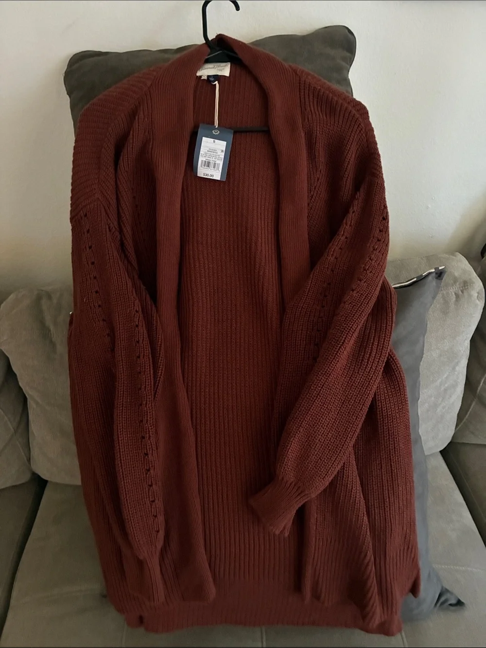 Universal Thread Open-Front Cardigan - Rust - Picture 2 of 7